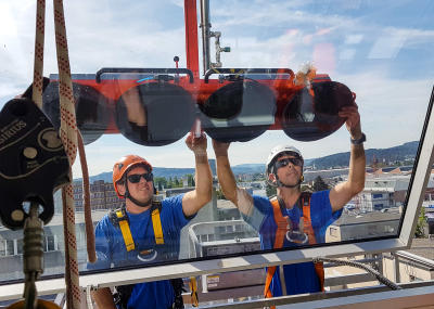 Auswechseln von RWA-Fenstern in Treppenhaus